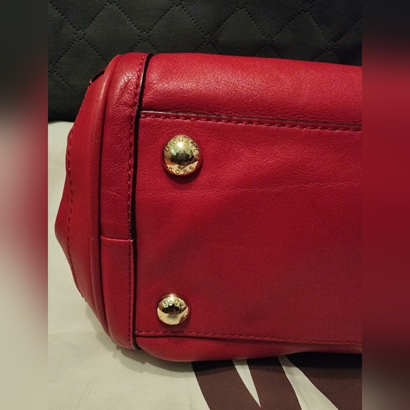 MICHAEL KORS Vintage Red Leather Shoulder Bag AQ-1208 - Picture 6 of 16